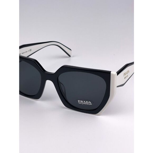 NEW Prada  PR15WS 09Q5S0 Black White Dark Gray Square Women Sunglasses main image 11